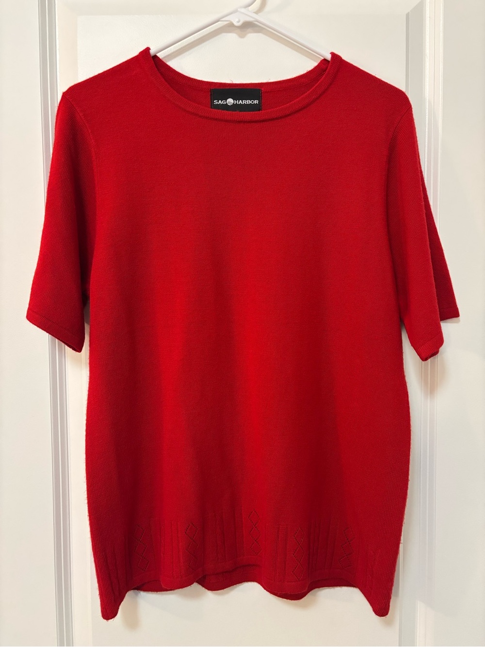Sag Harbor Red Sweater Top, Size M